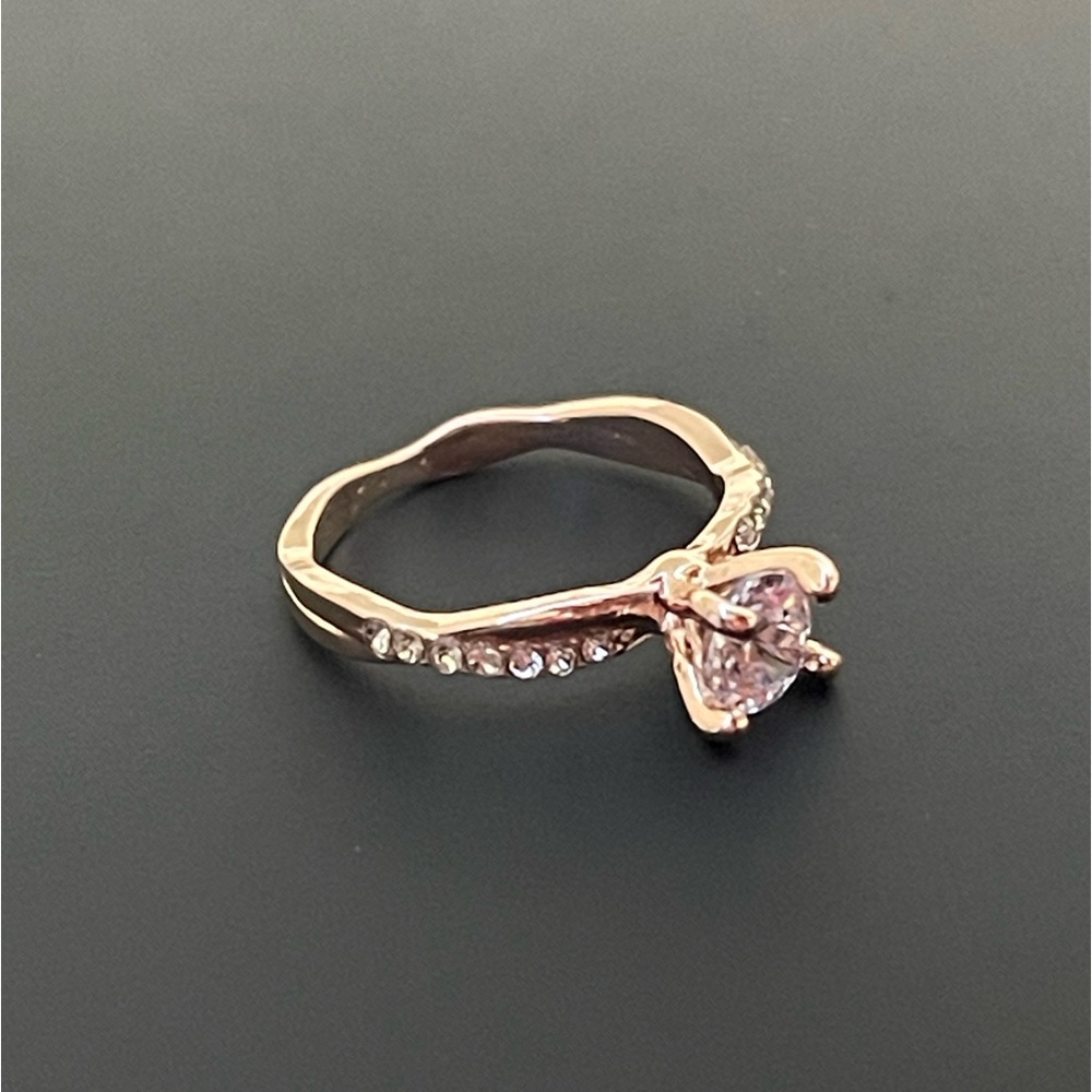 Princess Cut Faux Rose Gold Diamond Wedding Ring Promise Ring Engagement Ring